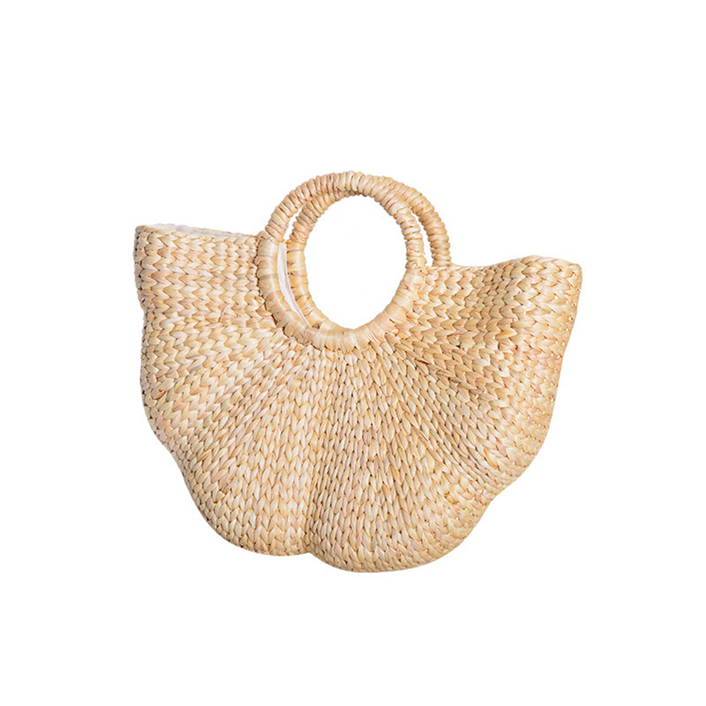 Straw Woven Wave Handheld Tote Bag