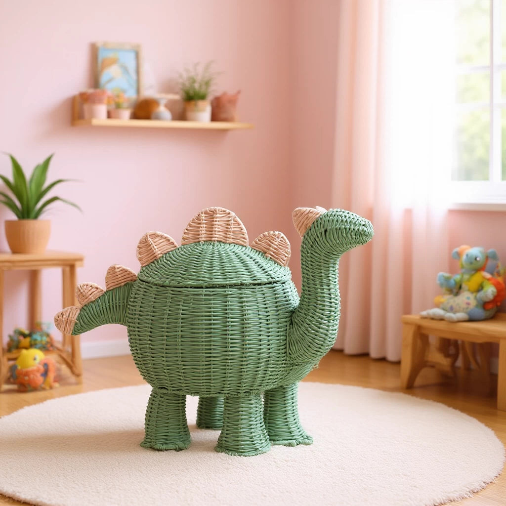 Ivy Vine Stegosaurus-shaped Woven Storage Box