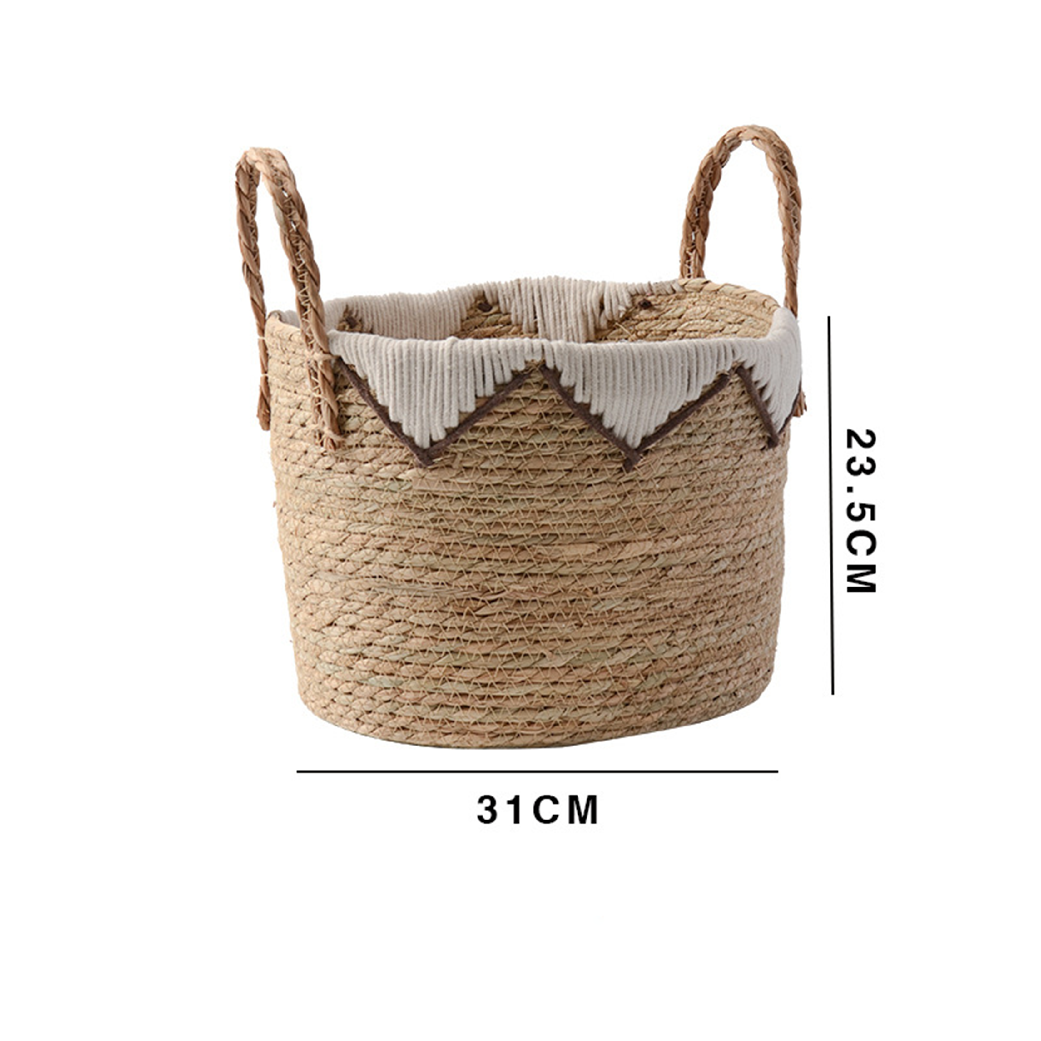 Straw woven handbag storage basket