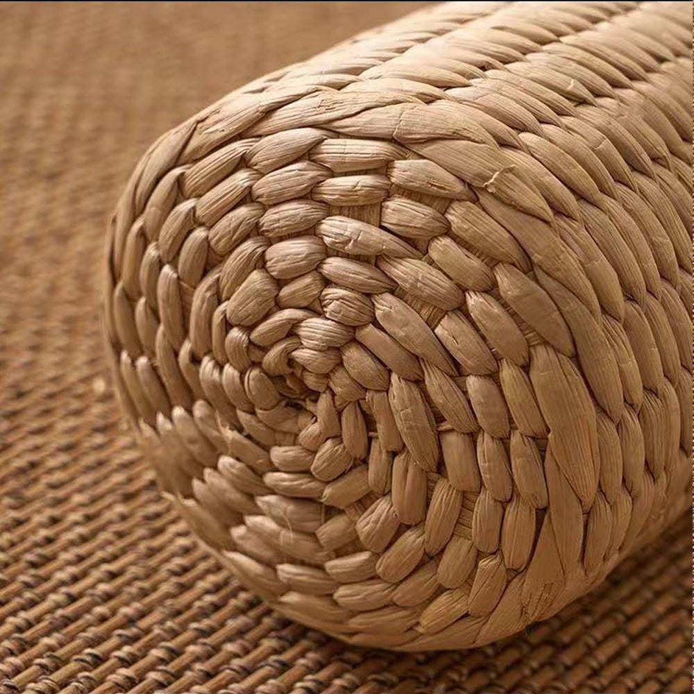 Natural Rattan Woven Cylindrical Support Pillow