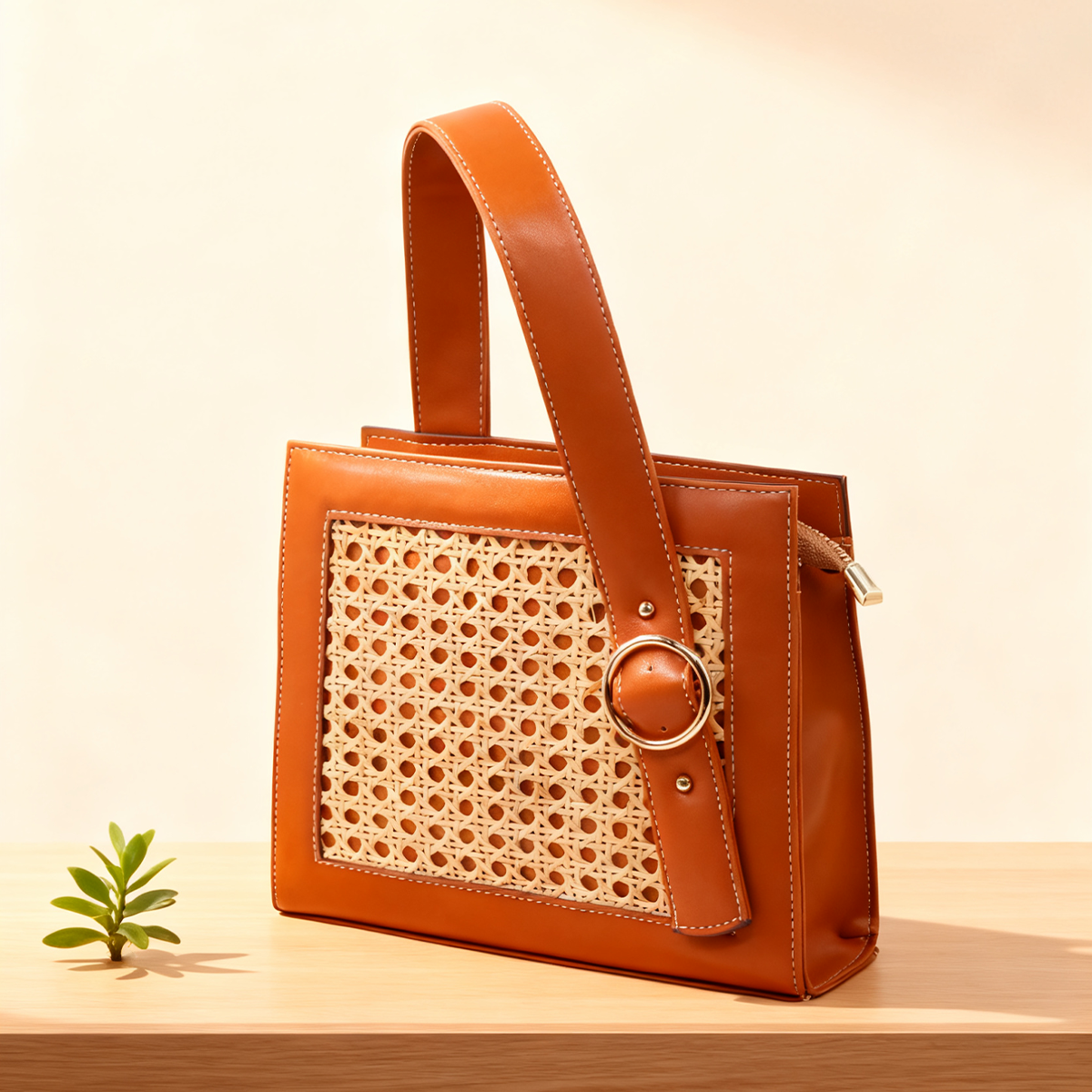 Tangerine Rattan Glow & Handbag