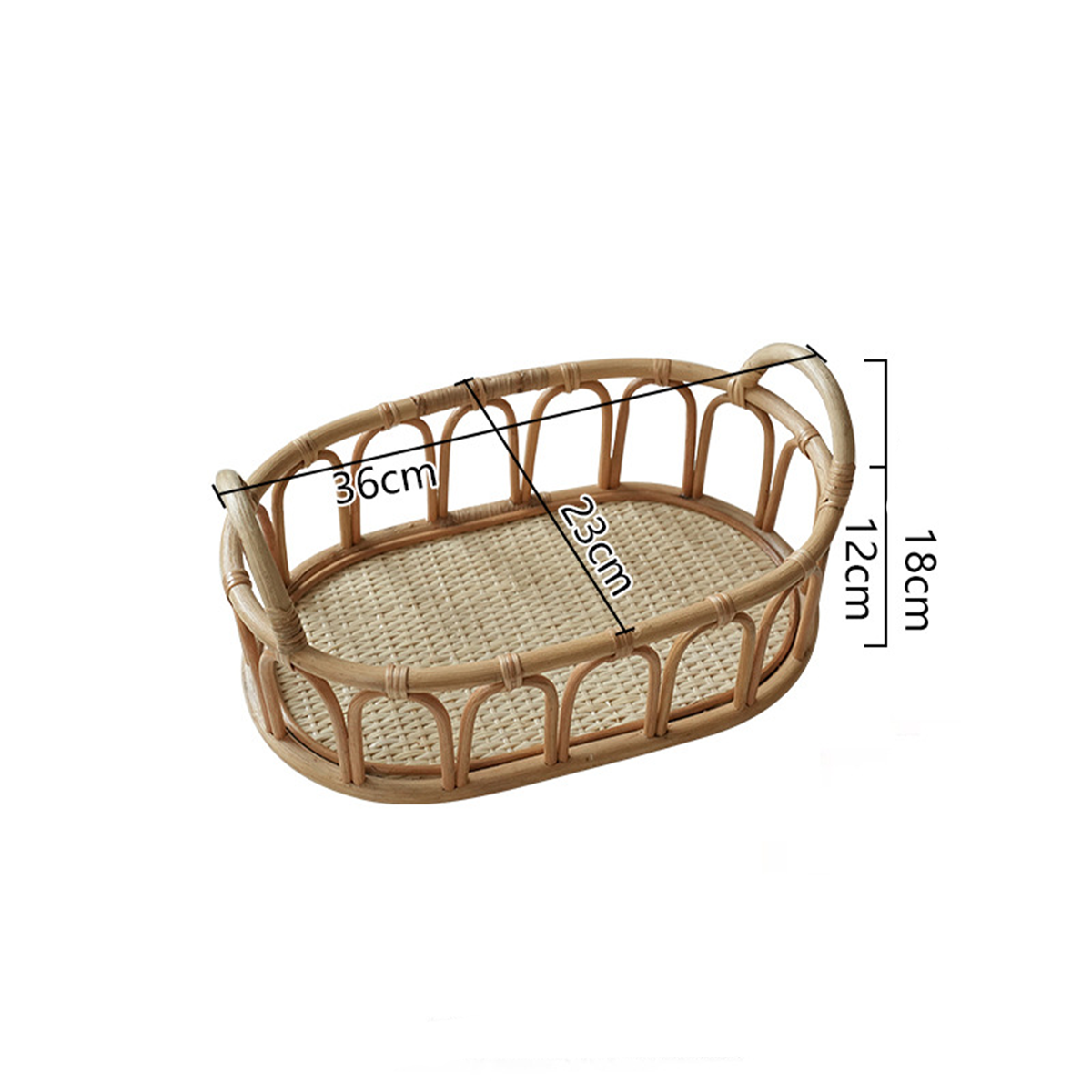 White Rattan Oval Tray