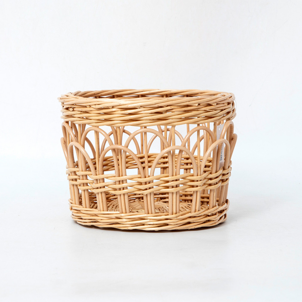 Light Rattan Arch Hollow Storage Basket