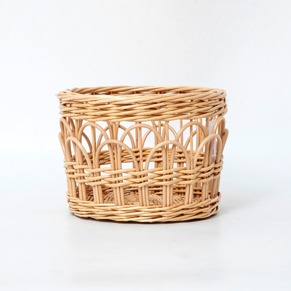 Light Rattan Arch Hollow Storage Basket