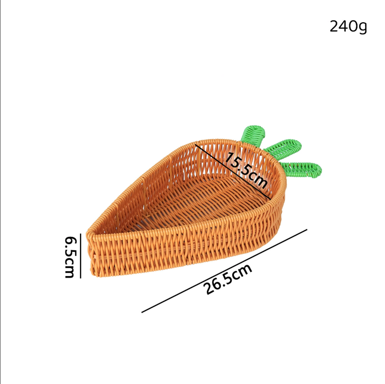 Cute Carrot-shaped Rattan-like Woven Storage Basket