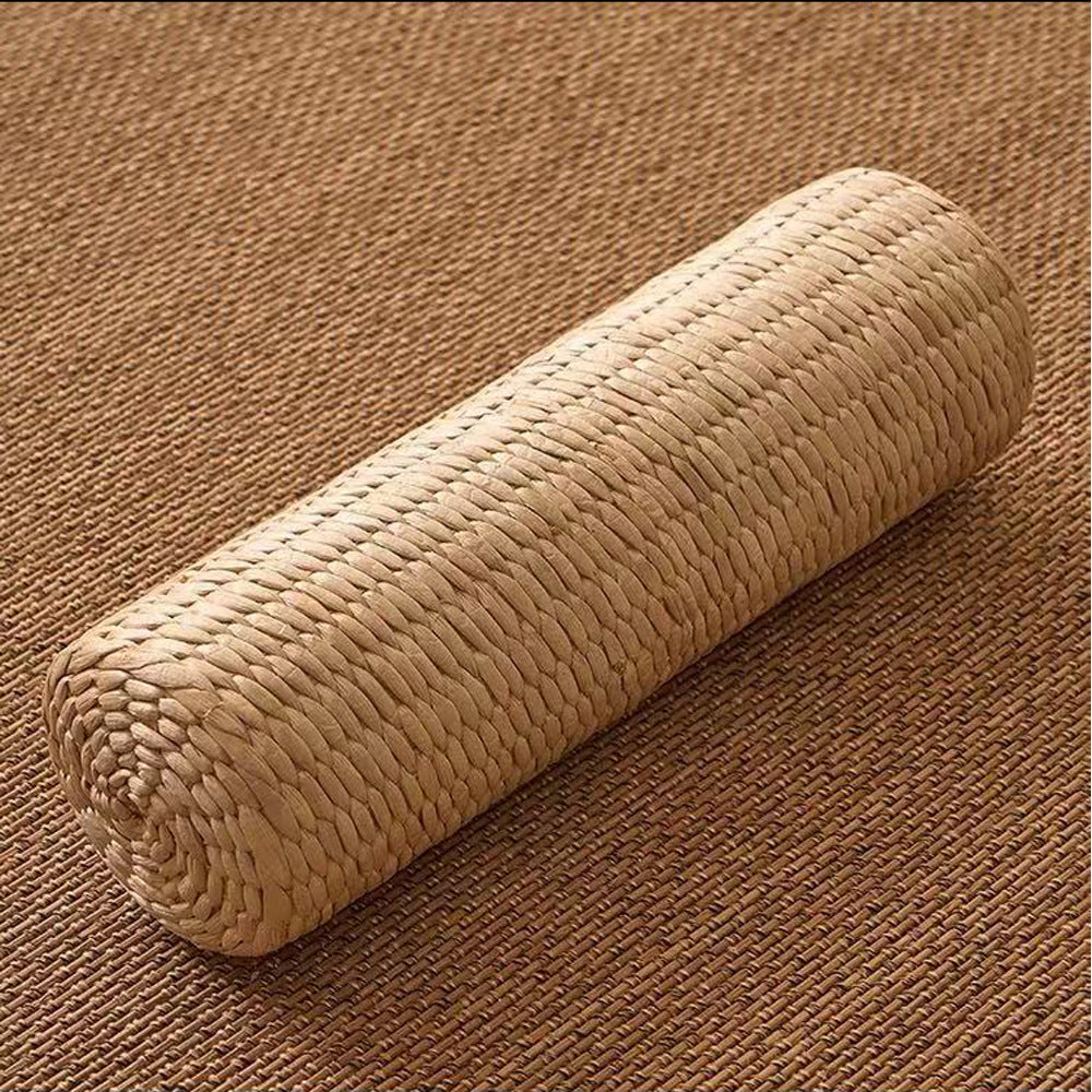 Natural Rattan Woven Cylindrical Support Pillow