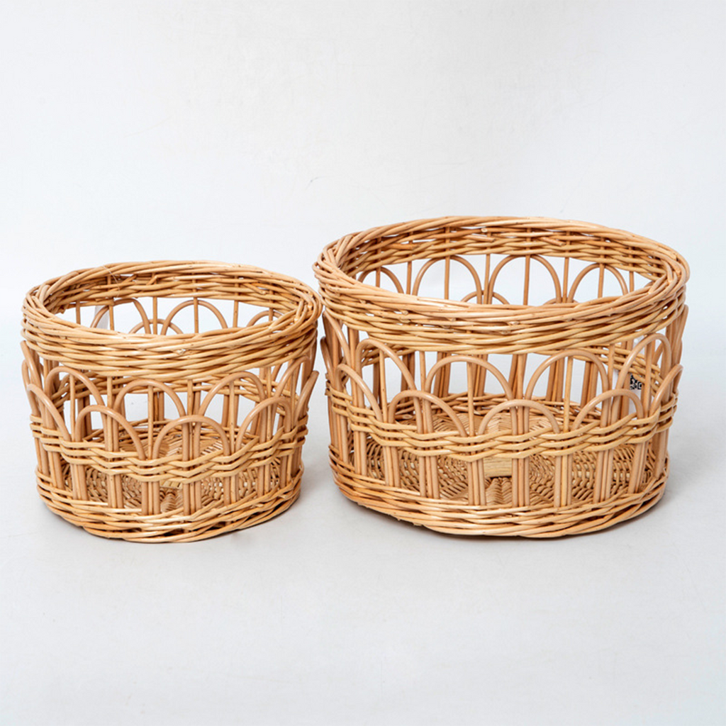 Light Rattan Arch Hollow Storage Basket