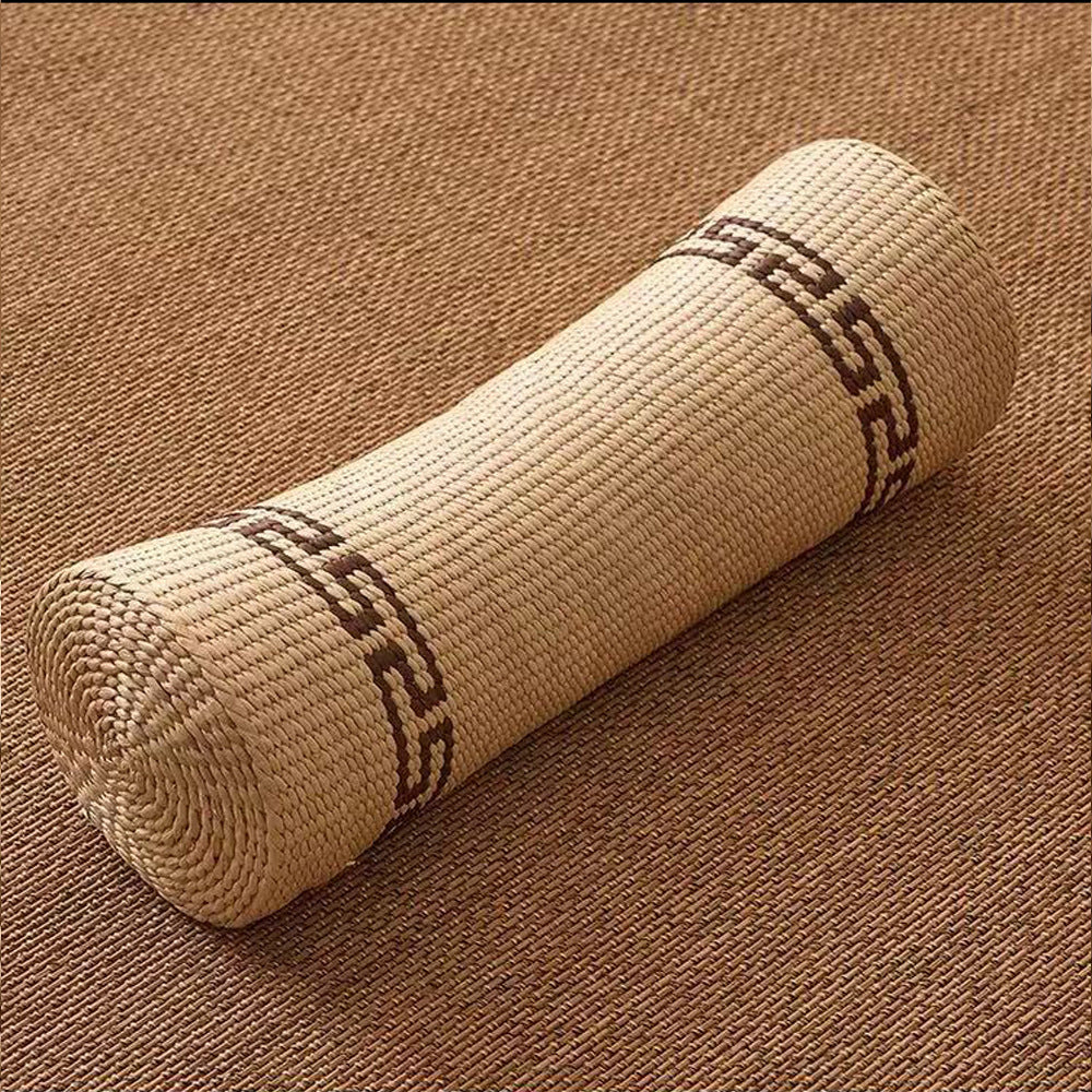 Natural Rattan Woven Cylindrical Support Pillow