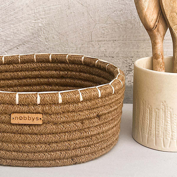 Rope-woven pastoral style storage basket