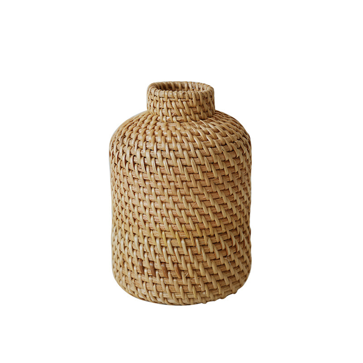 Natural Rattan Woven Dual-type Container (Straight Tube Style / Necked-in Style)