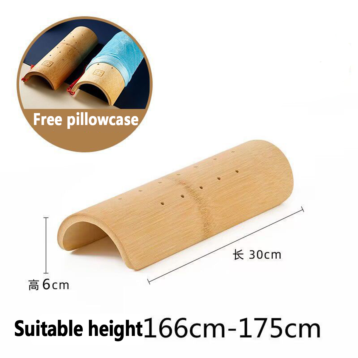 Natural Bamboo Arc-shaped Support Pillow (Multi-height Adaptable Model)