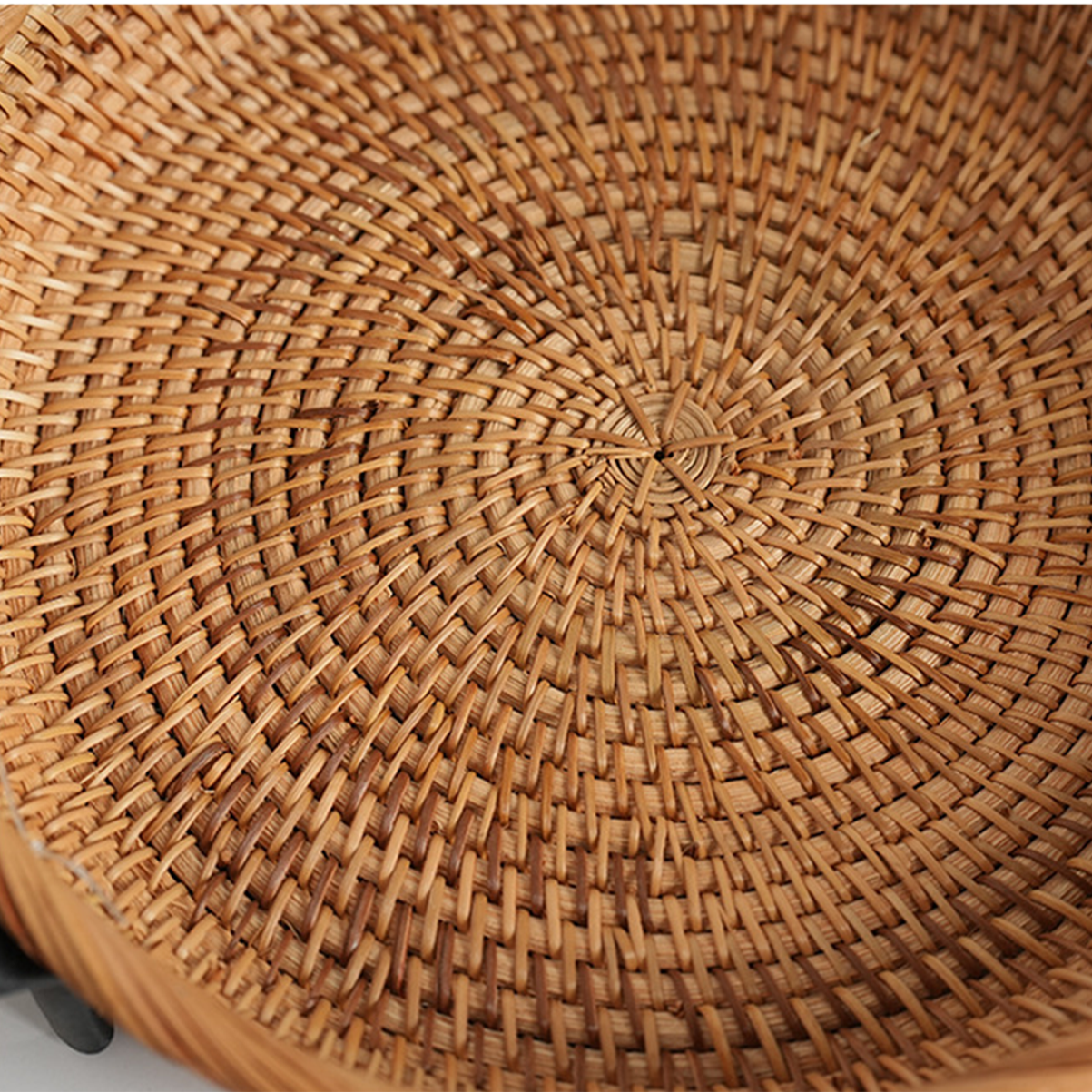 Natural Rattan Storage Basket Series with Hemp Rope Handles
