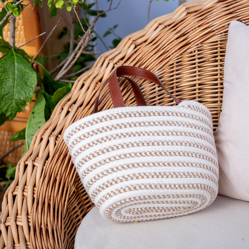 Cotton Caramel Cloud Woven Handbag