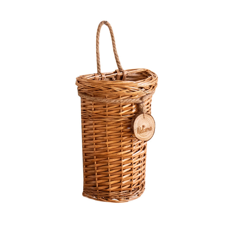 Rattan woven hanging storage basket