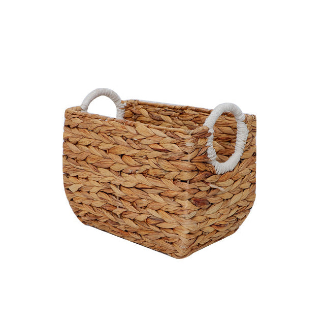Forest-style natural straw woven handbag storage basket