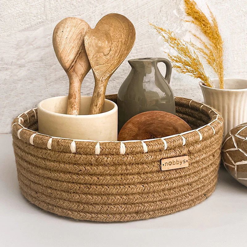 Rope-woven pastoral style storage basket