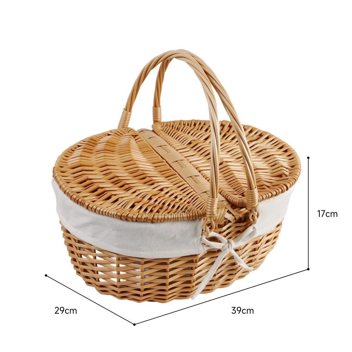 Natural wicker picnic basket