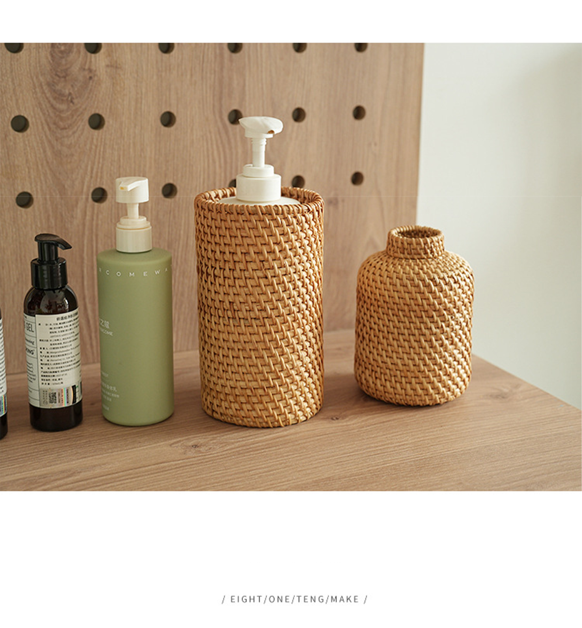 Natural Rattan Woven Dual-type Container (Straight Tube Style / Necked-in Style)