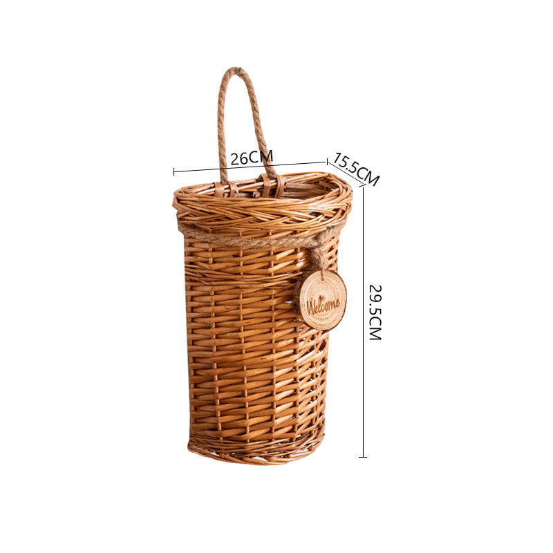 Rattan woven hanging storage basket