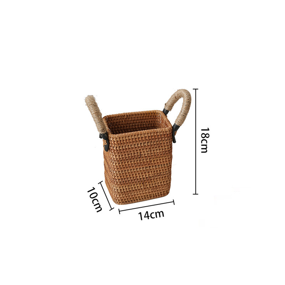 Natural Rattan Storage Basket Series with Hemp Rope Handles