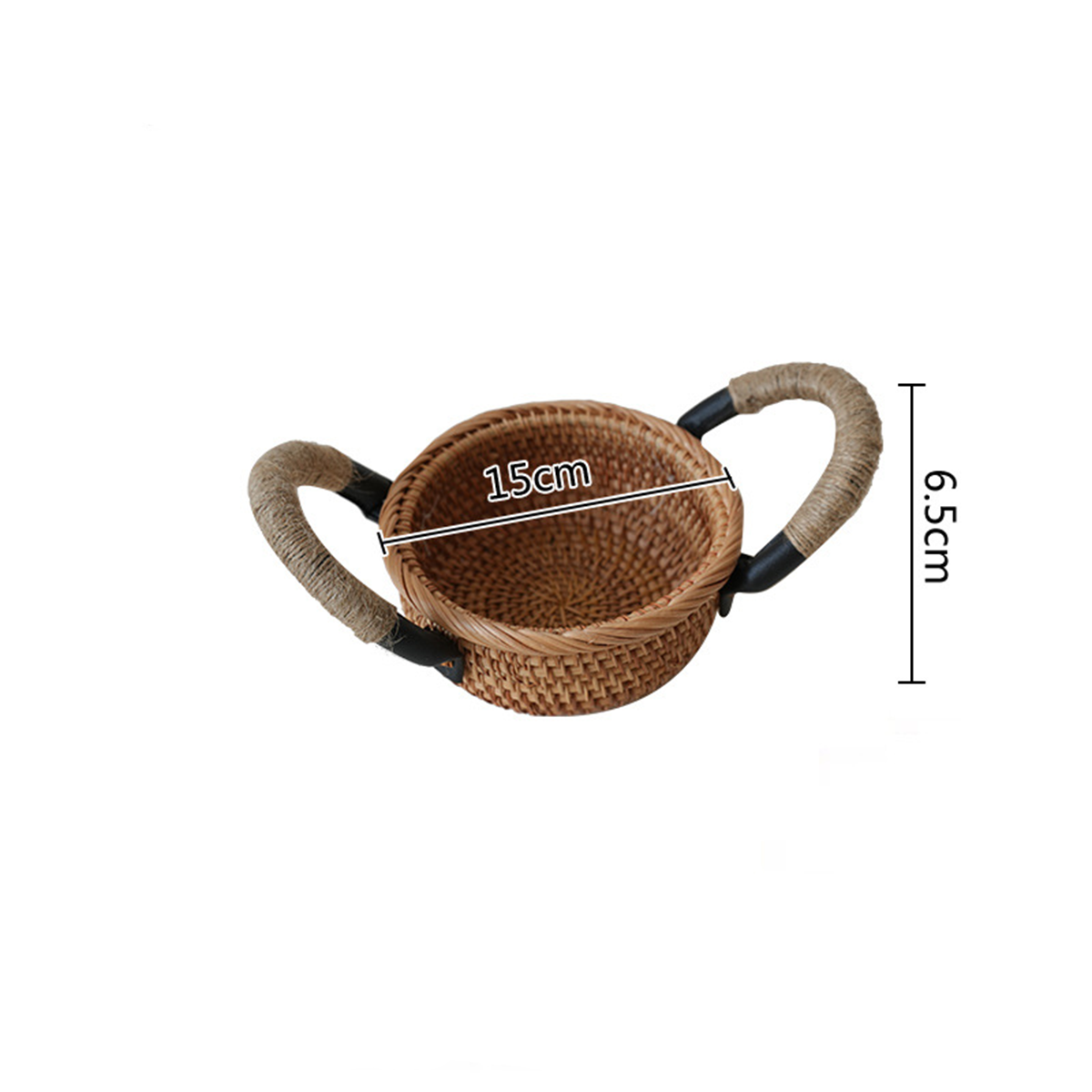 Natural Rattan Storage Basket Series with Hemp Rope Handles