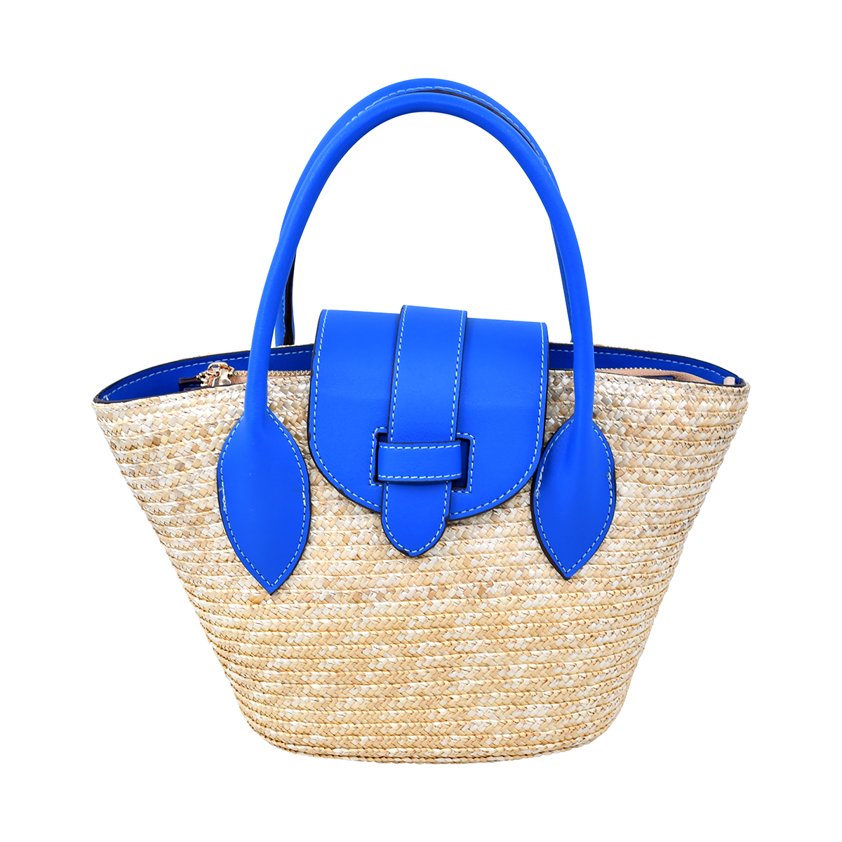 Woven sea blue handbag