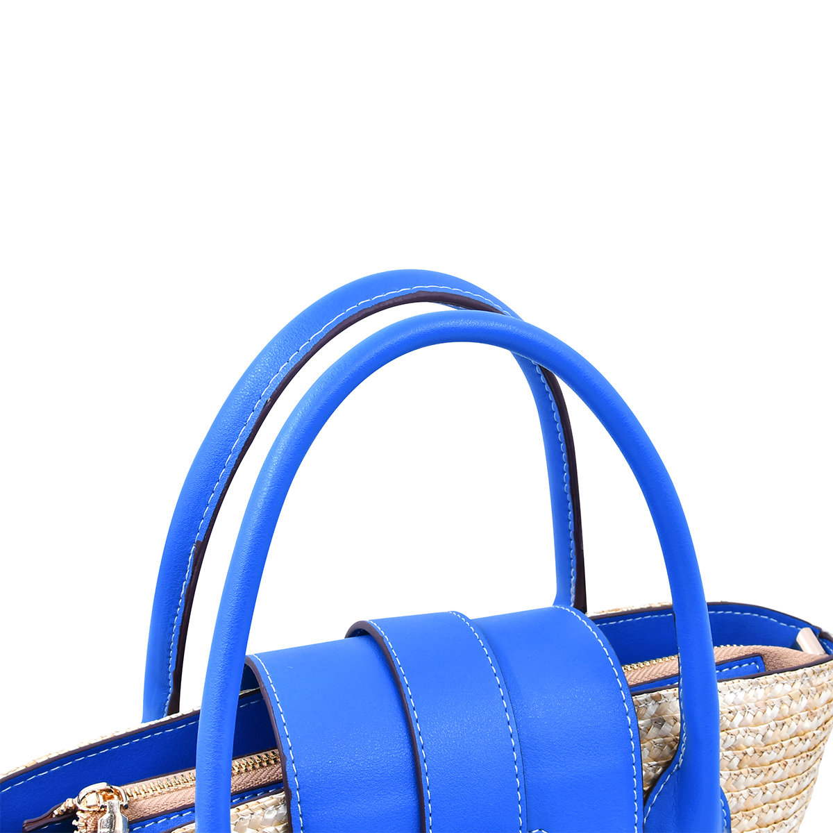 Woven sea blue handbag