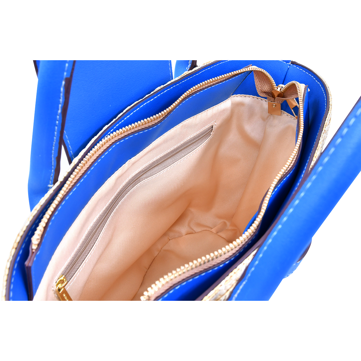 Woven sea blue handbag