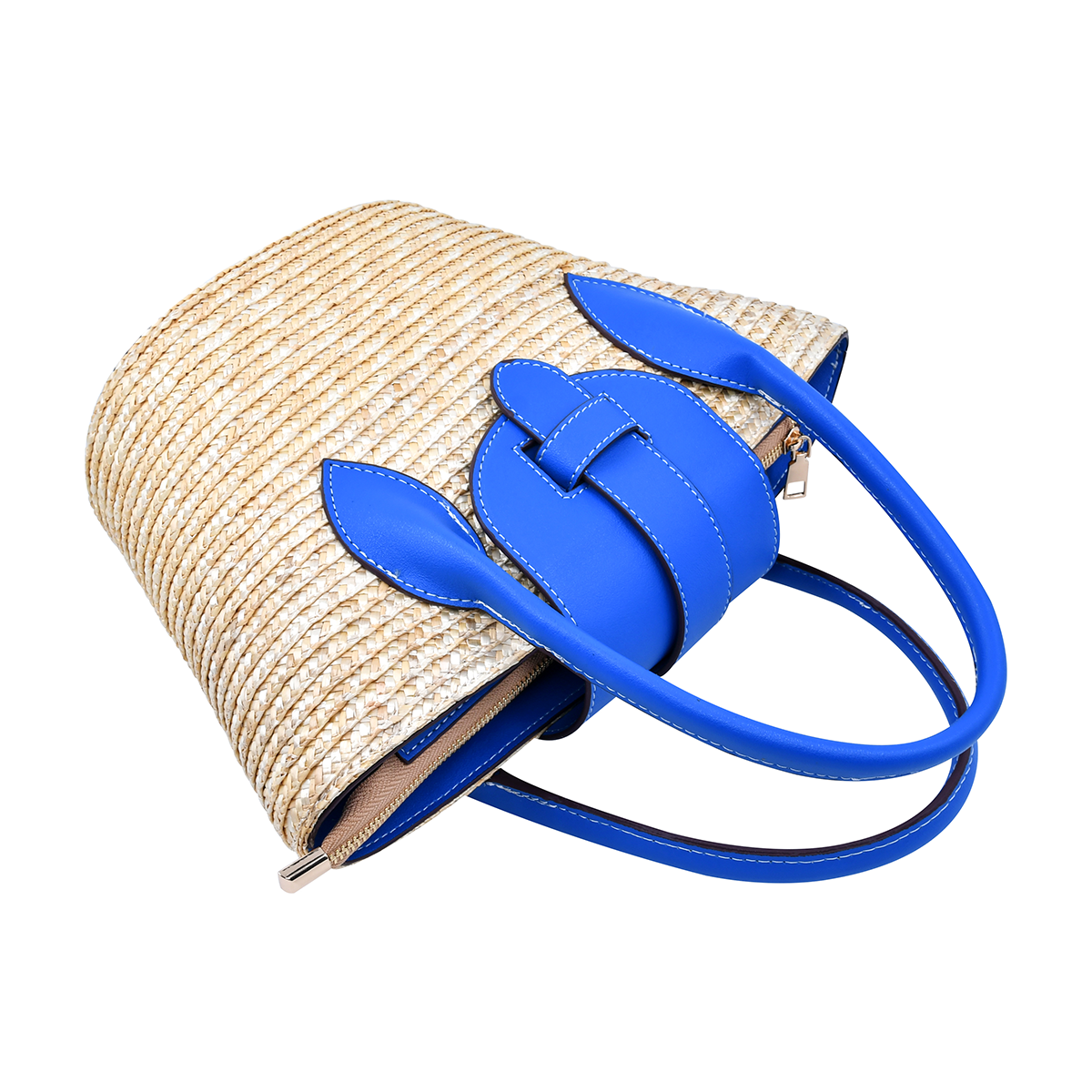 Woven sea blue handbag