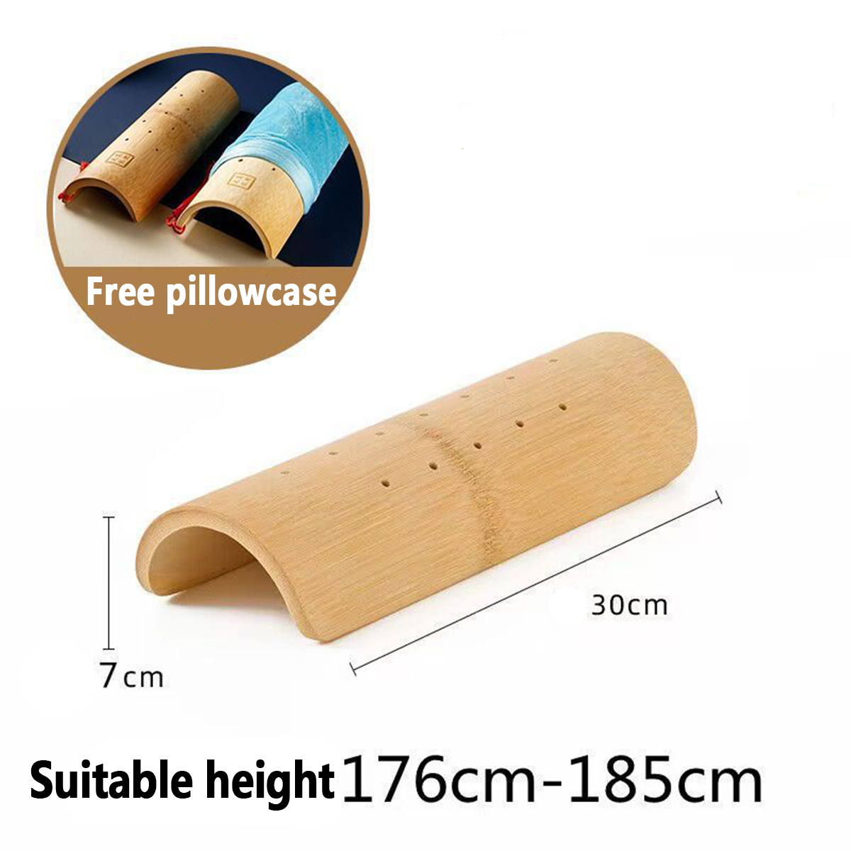 Natural Bamboo Arc-shaped Support Pillow (Multi-height Adaptable Model)