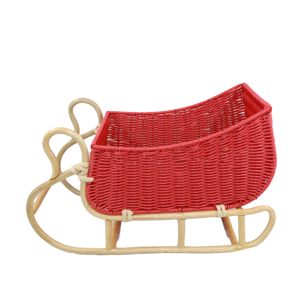 Handwoven Rattan Sleigh Basket