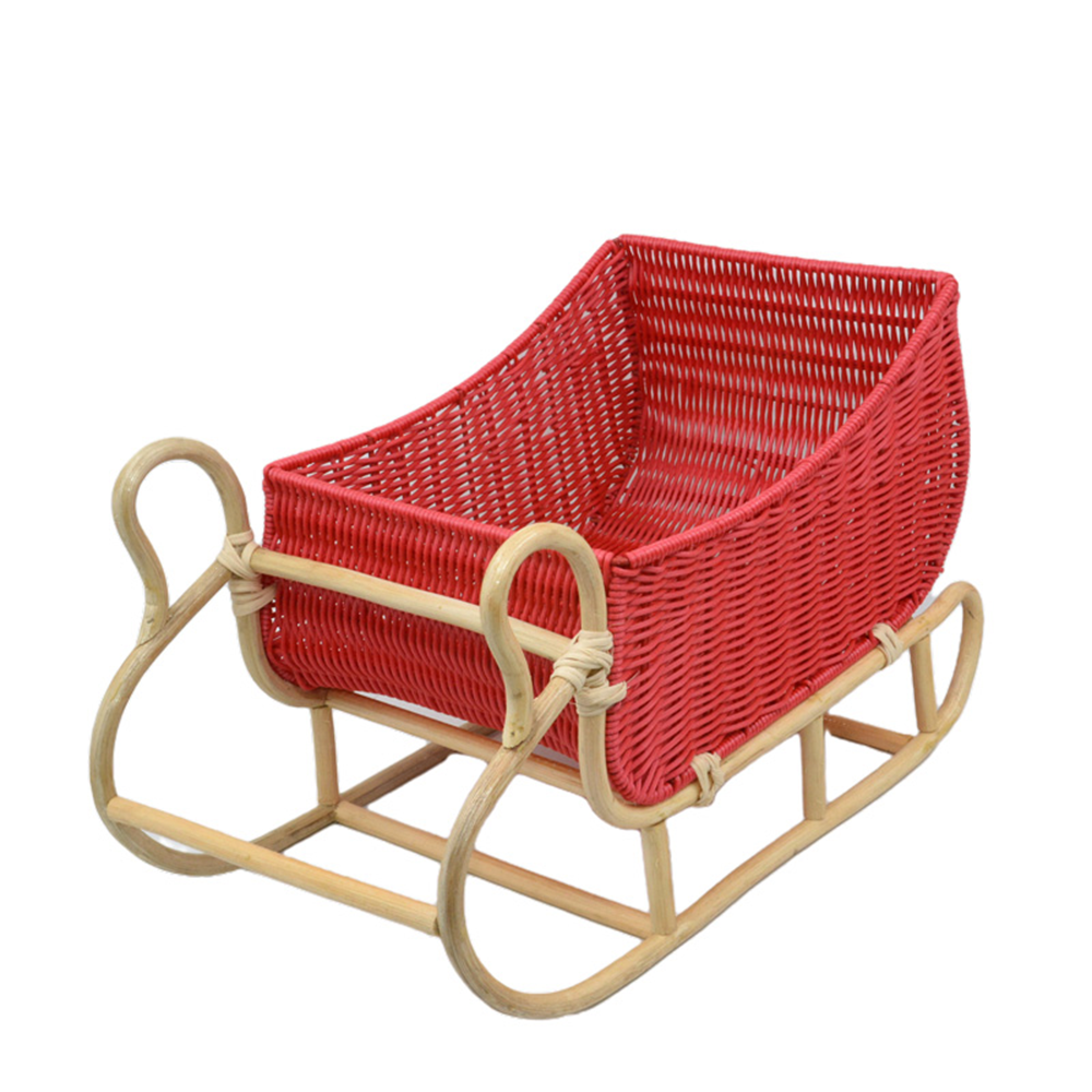 Handwoven Rattan Sleigh Basket