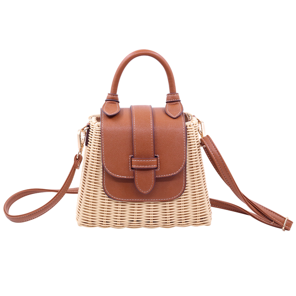 Rattan Caramel & Shoulder Bag