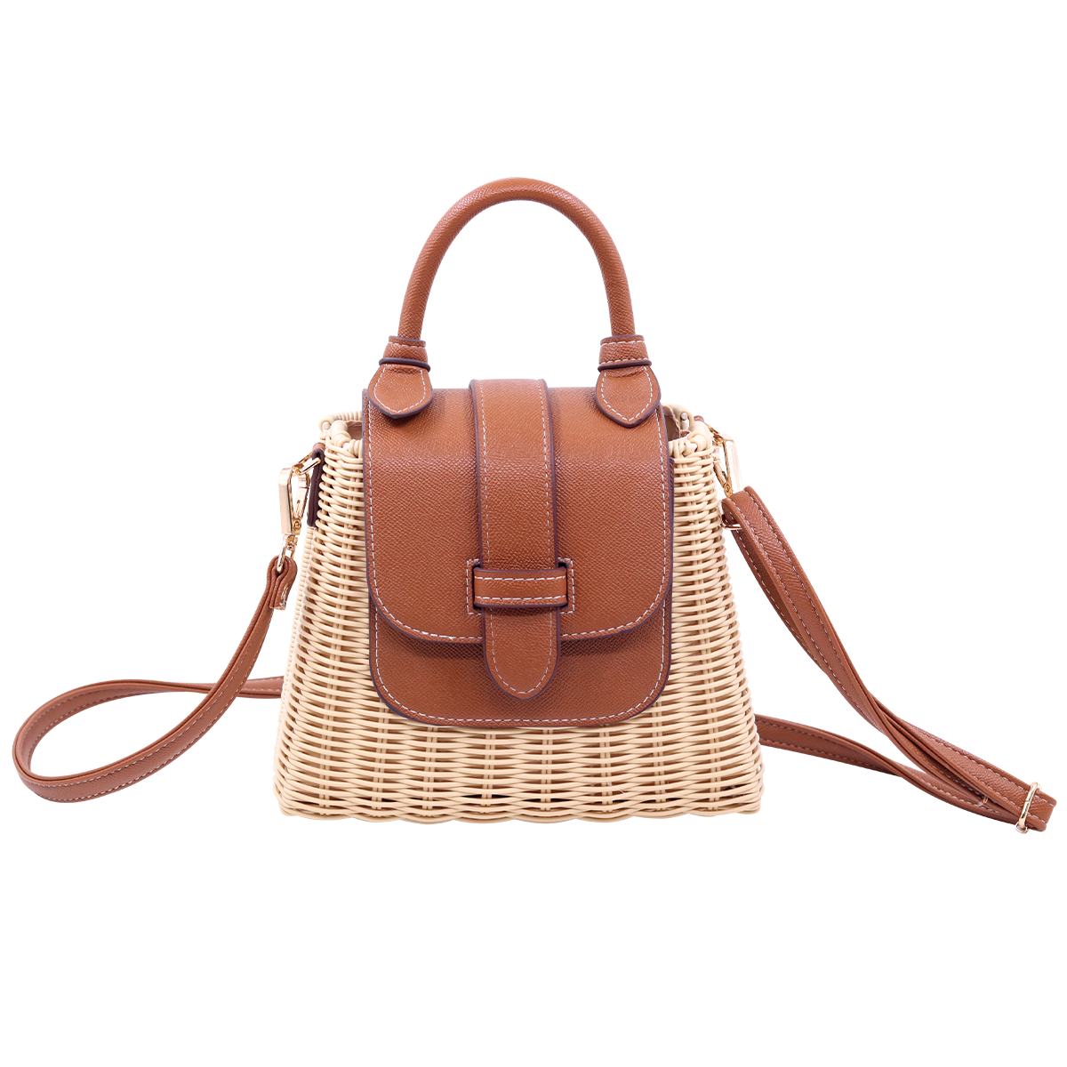 Rattan Caramel & Shoulder Bag