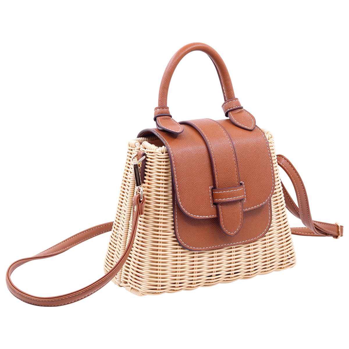 Rattan Caramel & Shoulder Bag