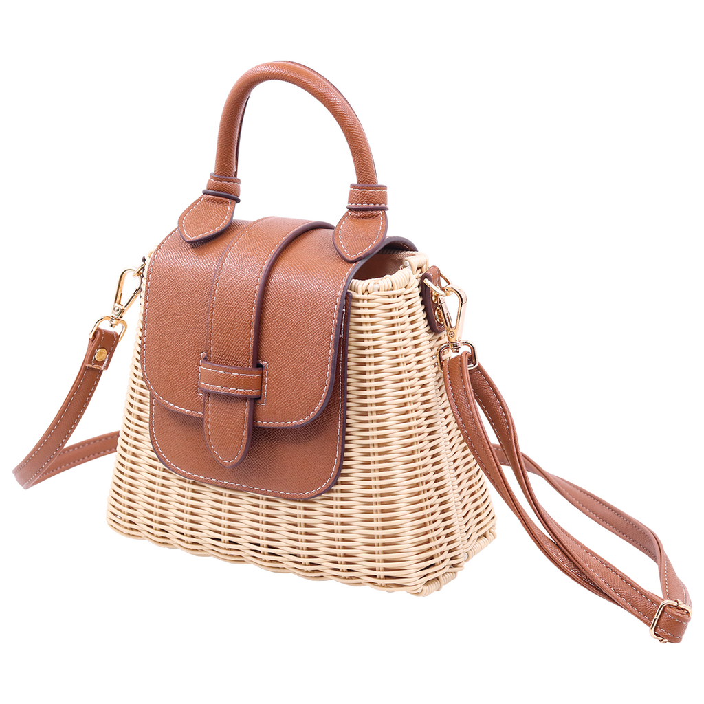 Rattan Caramel & Shoulder Bag
