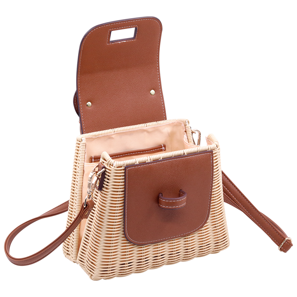 Rattan Caramel & Shoulder Bag