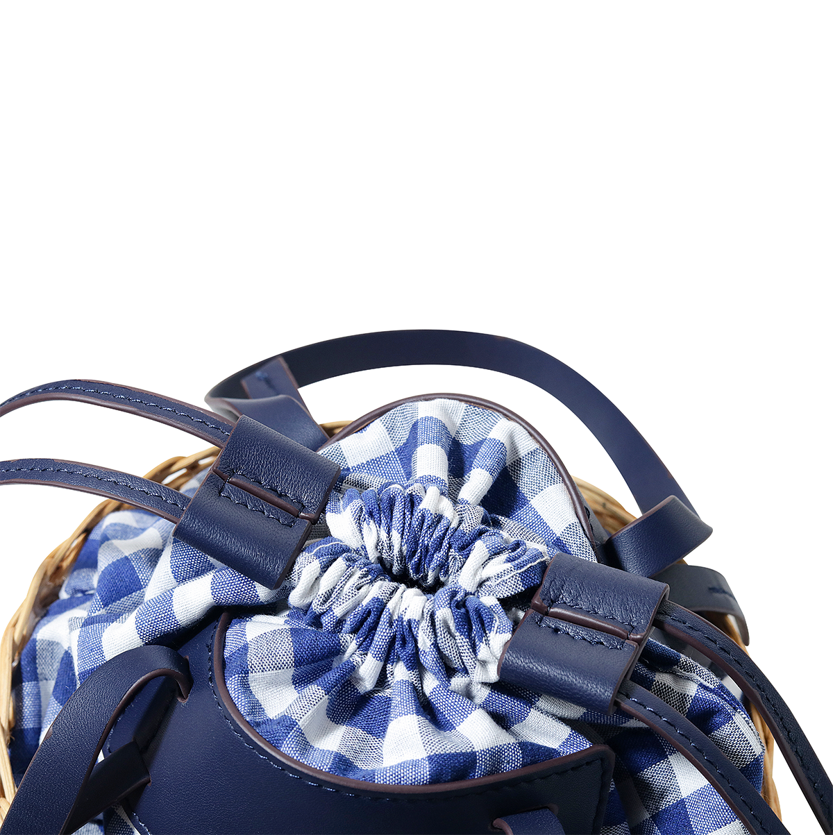 Gingham Rattan Bucket