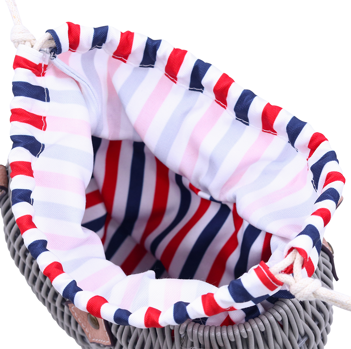 Woven rattan ball handbag