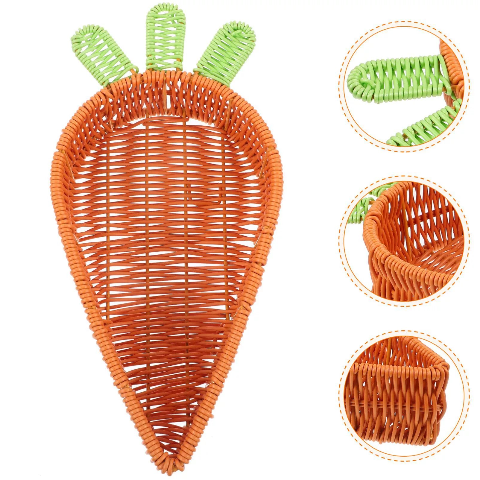 Cute Carrot-shaped Rattan-like Woven Storage Basket