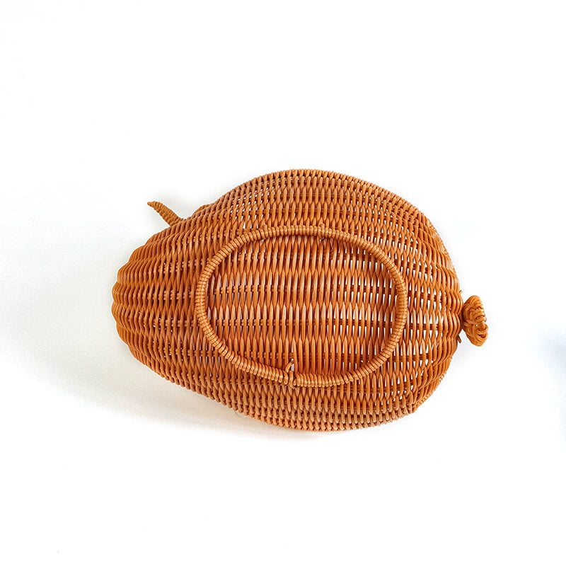 Brown Deer Imitation Rattan Storage Fruit Basket