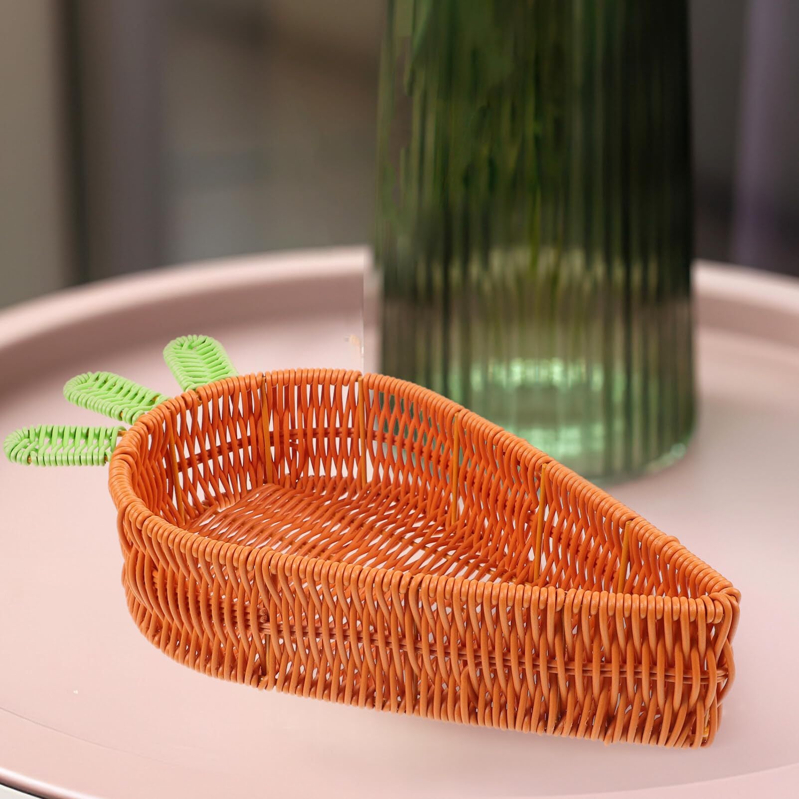Cute Carrot-shaped Rattan-like Woven Storage Basket