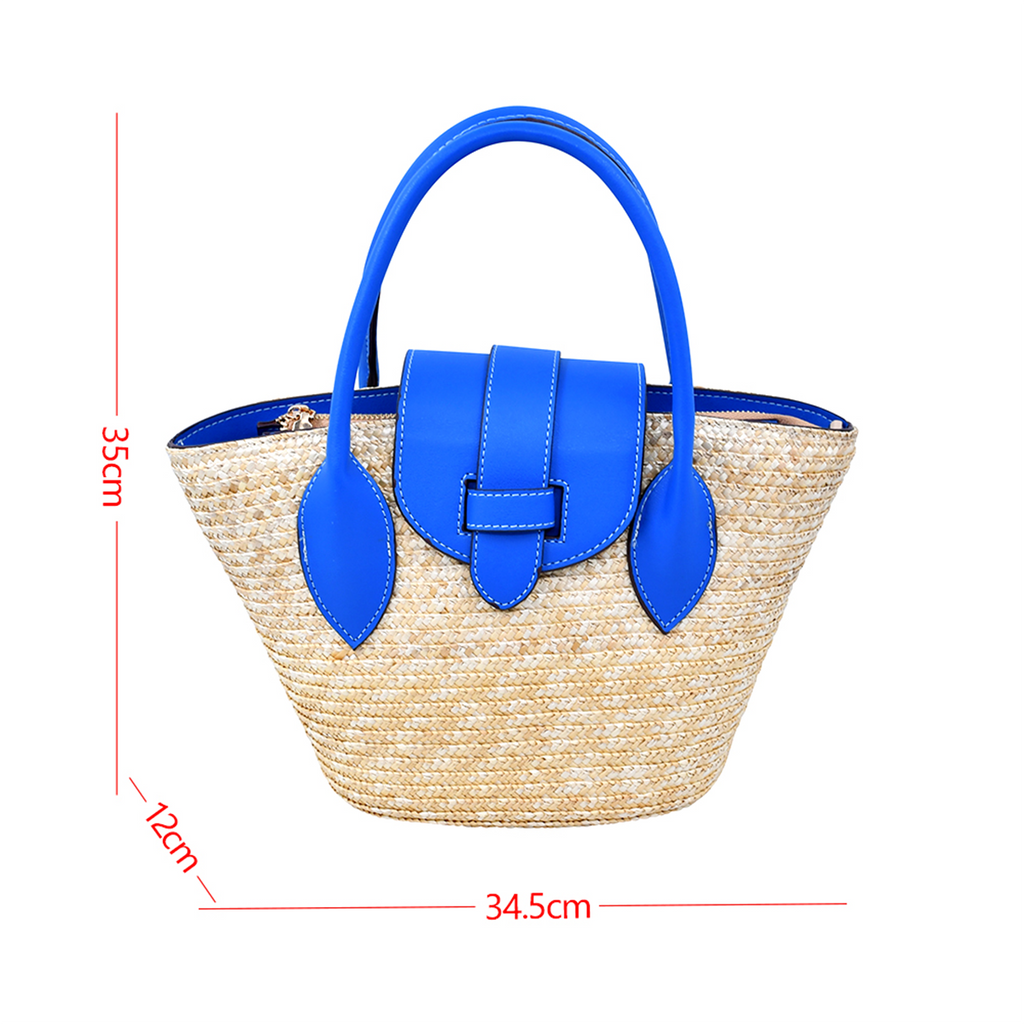 Woven sea blue handbag