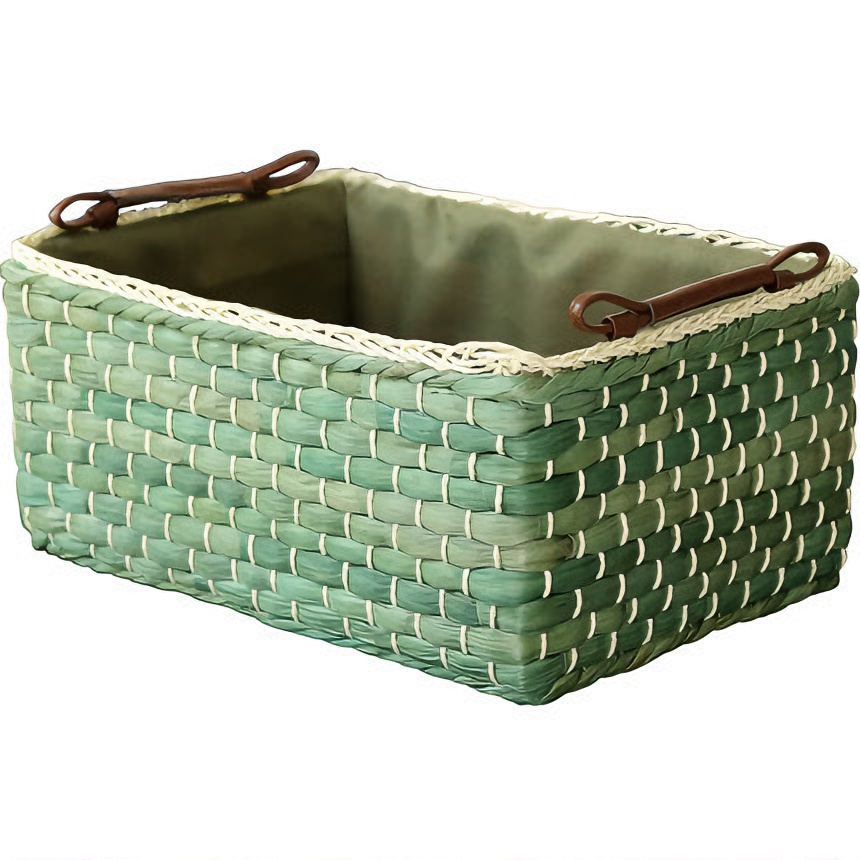 Natural straw storage basket